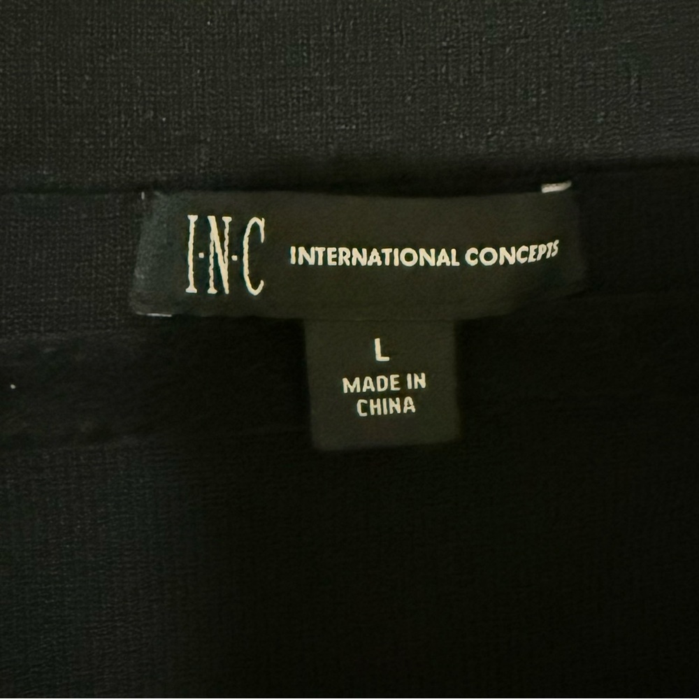 INC International Concepts Black Ribbed Short Sleeve Top - Picture 3 of 4